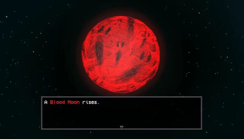 Welcome to Elderfield night scene announcing that a Blood Moon rises